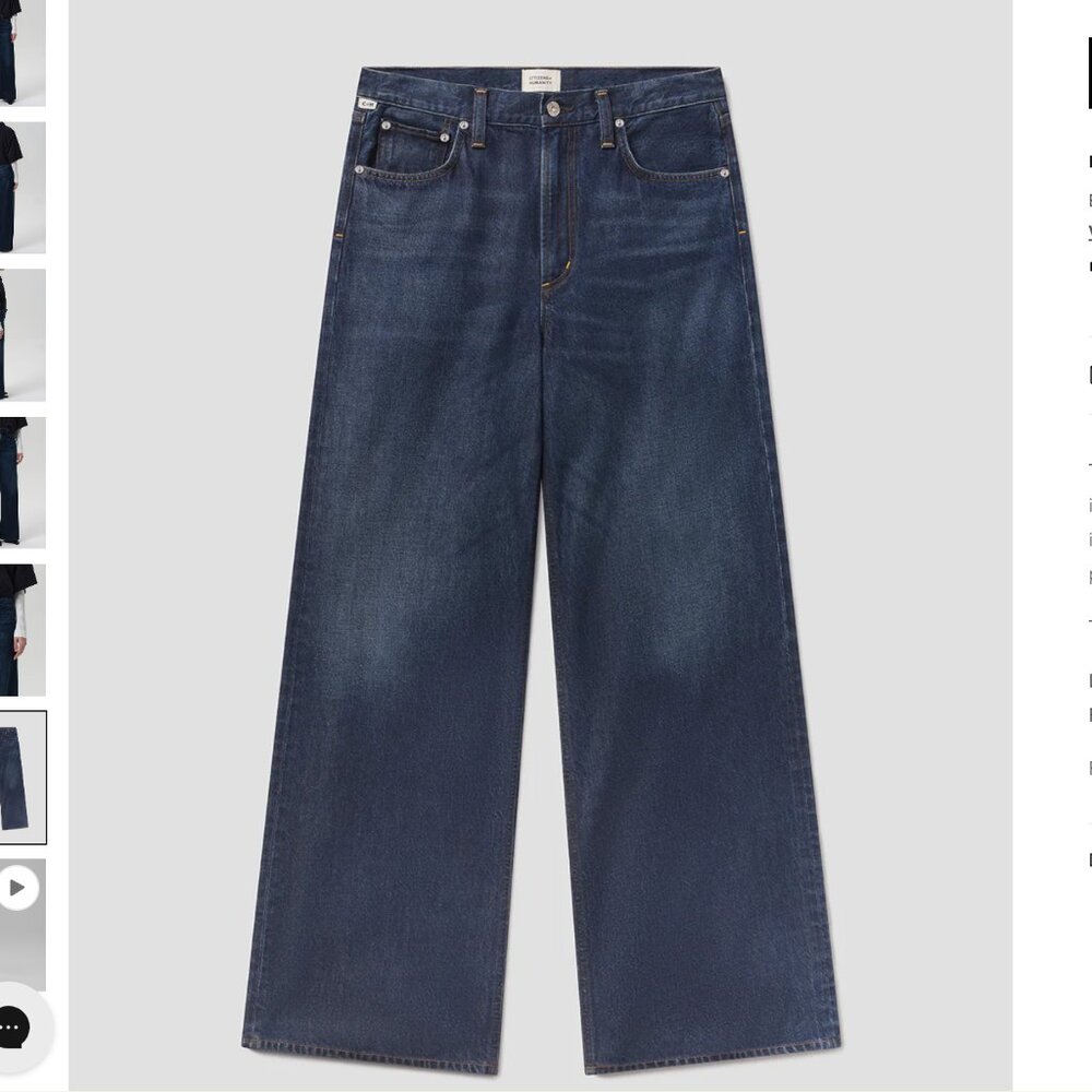 Citizens of Humanity Paloma Baggy High Rise Wide Leg Jeans Gamut Denim Size 28 - Picture 2 of 9